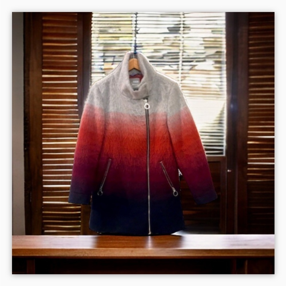 Bench Coat -textured-red,gray  ombré -Gently Used Sz Small​​​​​​ - Picture 9 of 15